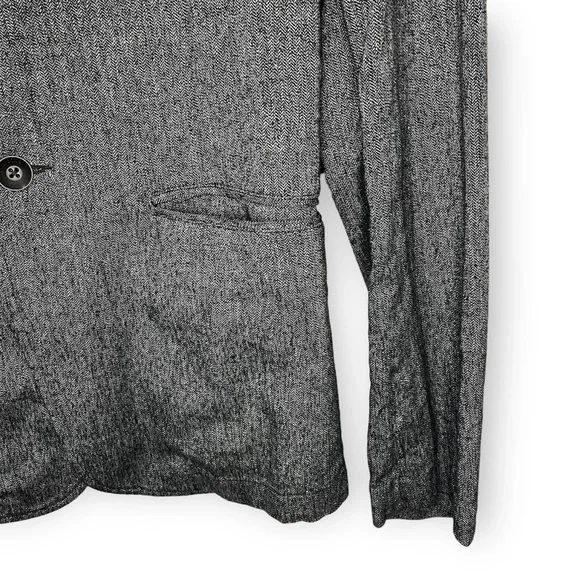 Rag & Bone Phillips Herringbone Blazer Cotton Linen Grey Size 42